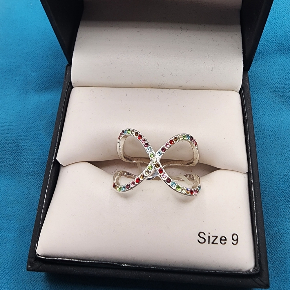 New Directions Criss Cross Multi- Colored Ring